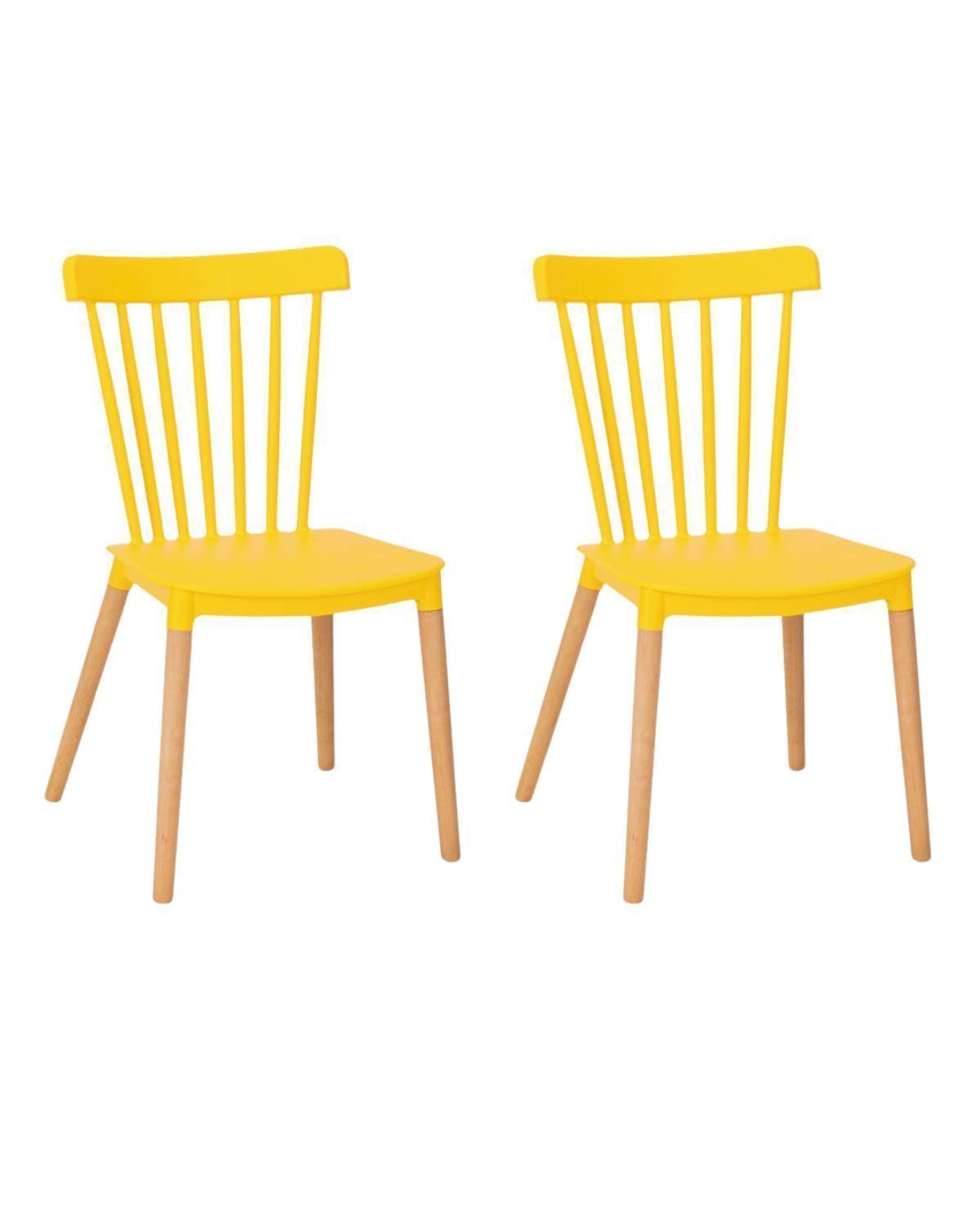 PACK 2 SILLAS WINDSOR DE POLIPROPILENO PARA COMEDOR CON PATAS DE MADERA-0
