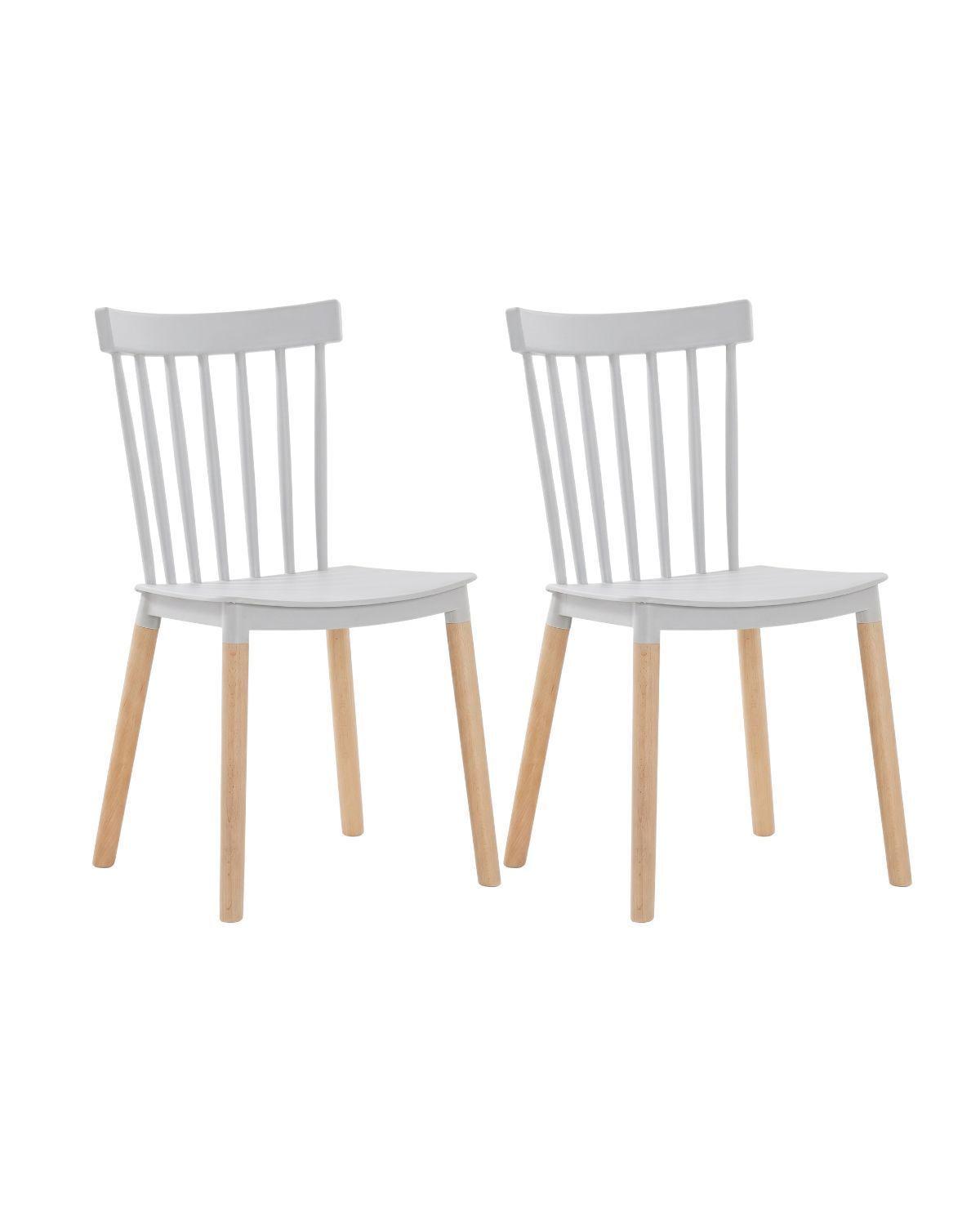 PACK 2 SILLAS WINDSOR DE POLIPROPILENO PARA COMEDOR CON PATAS DE MADERA-0