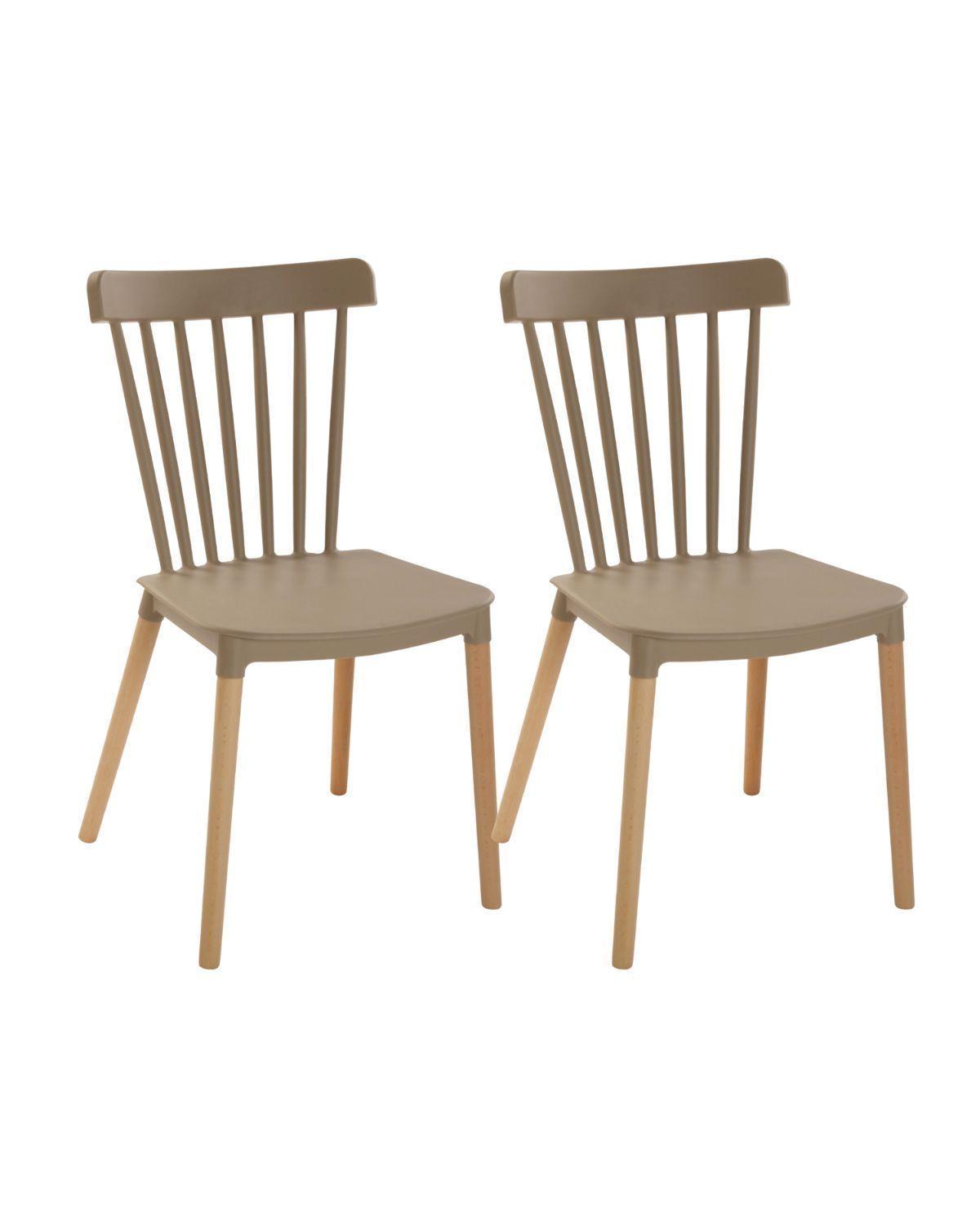 PACK 2 SILLAS WINDSOR DE POLIPROPILENO PARA COMEDOR CON PATAS DE MADERA-0