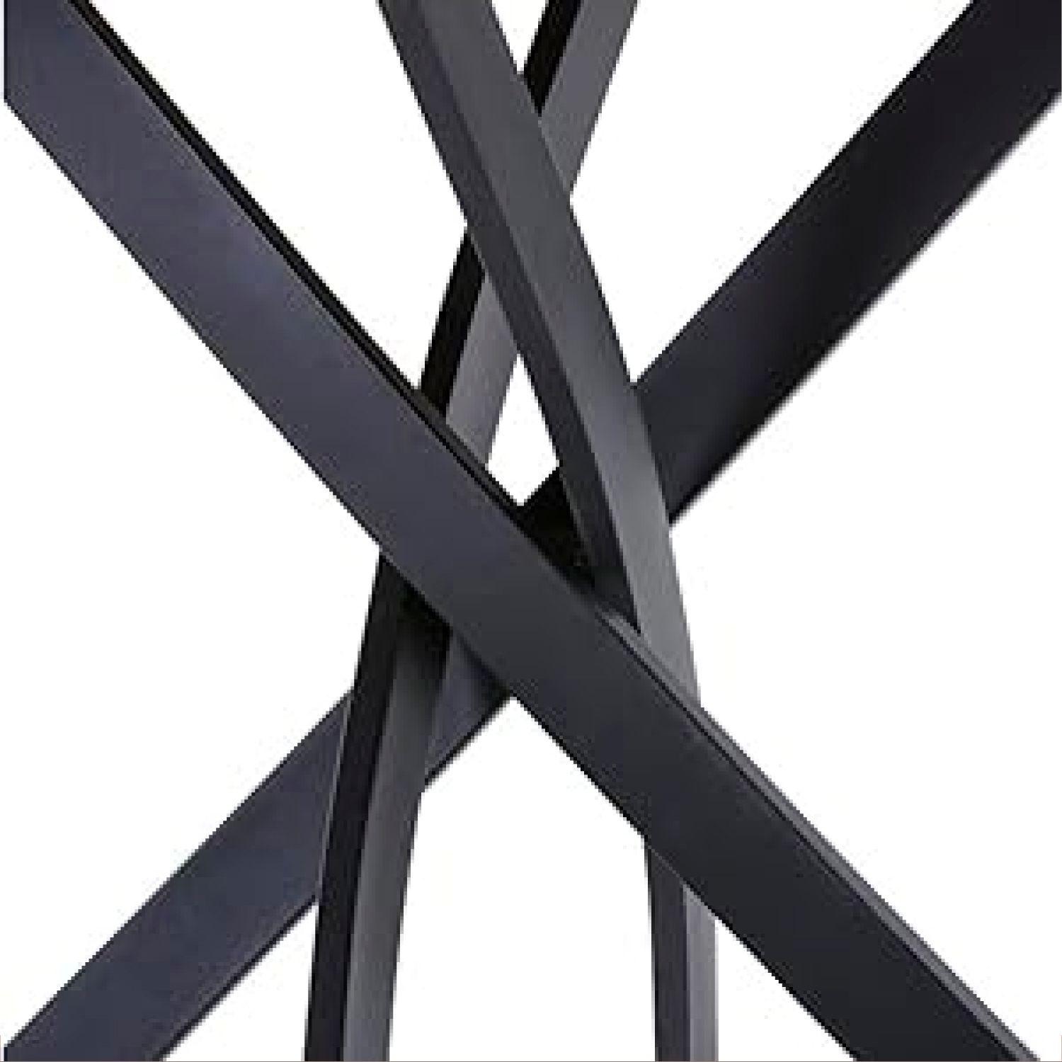 MESA DE COMEDOR REDONDA SUPERFICIE DE MDF Y MELAMINA INDUSTRIAL CROS 100CM CON BASE METALICA NEGRA-3