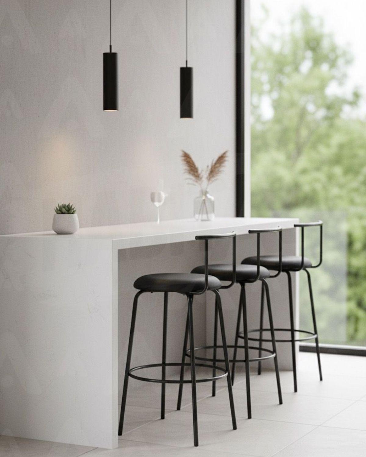 PACK 2 PISOS O TABURETES ALTOS ROUND NEGRO -2