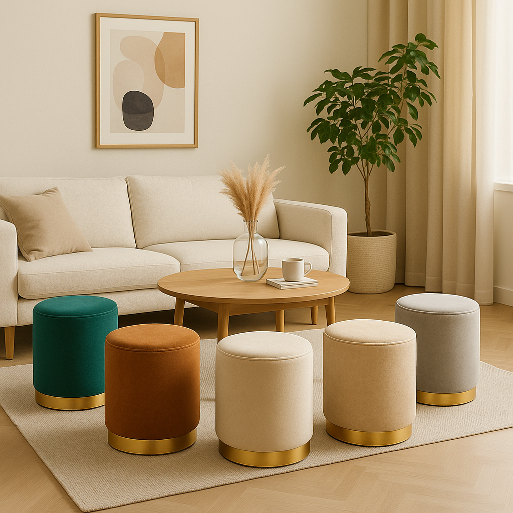 POUF OLIVIA DE TERCIOPELO PUFF PARA LIVING ELEGANTE-4