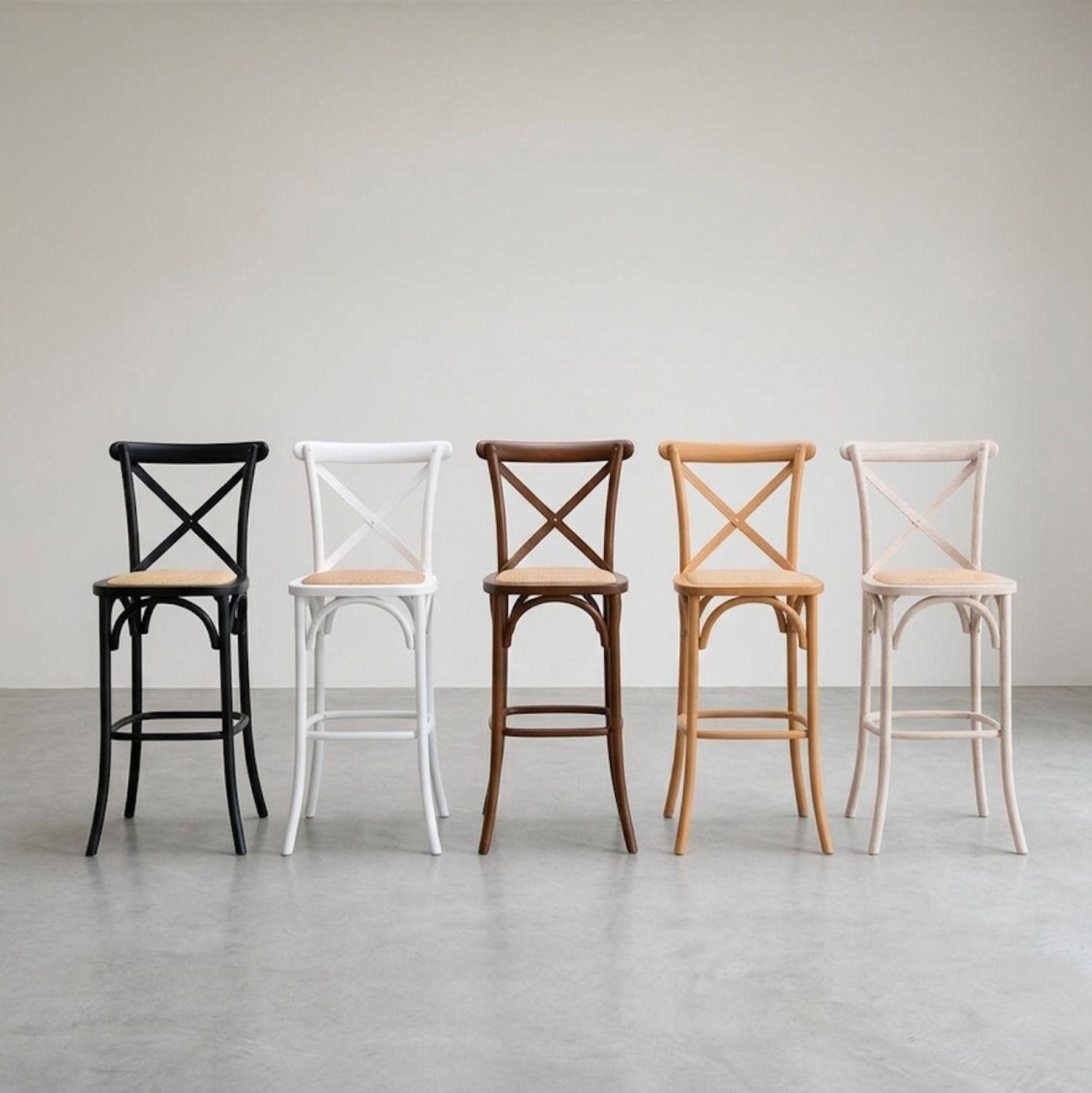 Pack 2 Taburetes Crossback de Madera 66 cm-3