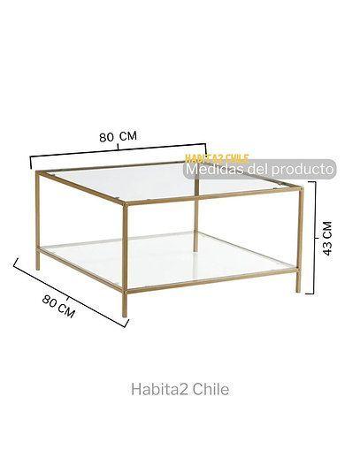 MESA DE CENTRO 80x80 VERONA VIDRIO TEMPLADO GOLDEN-2