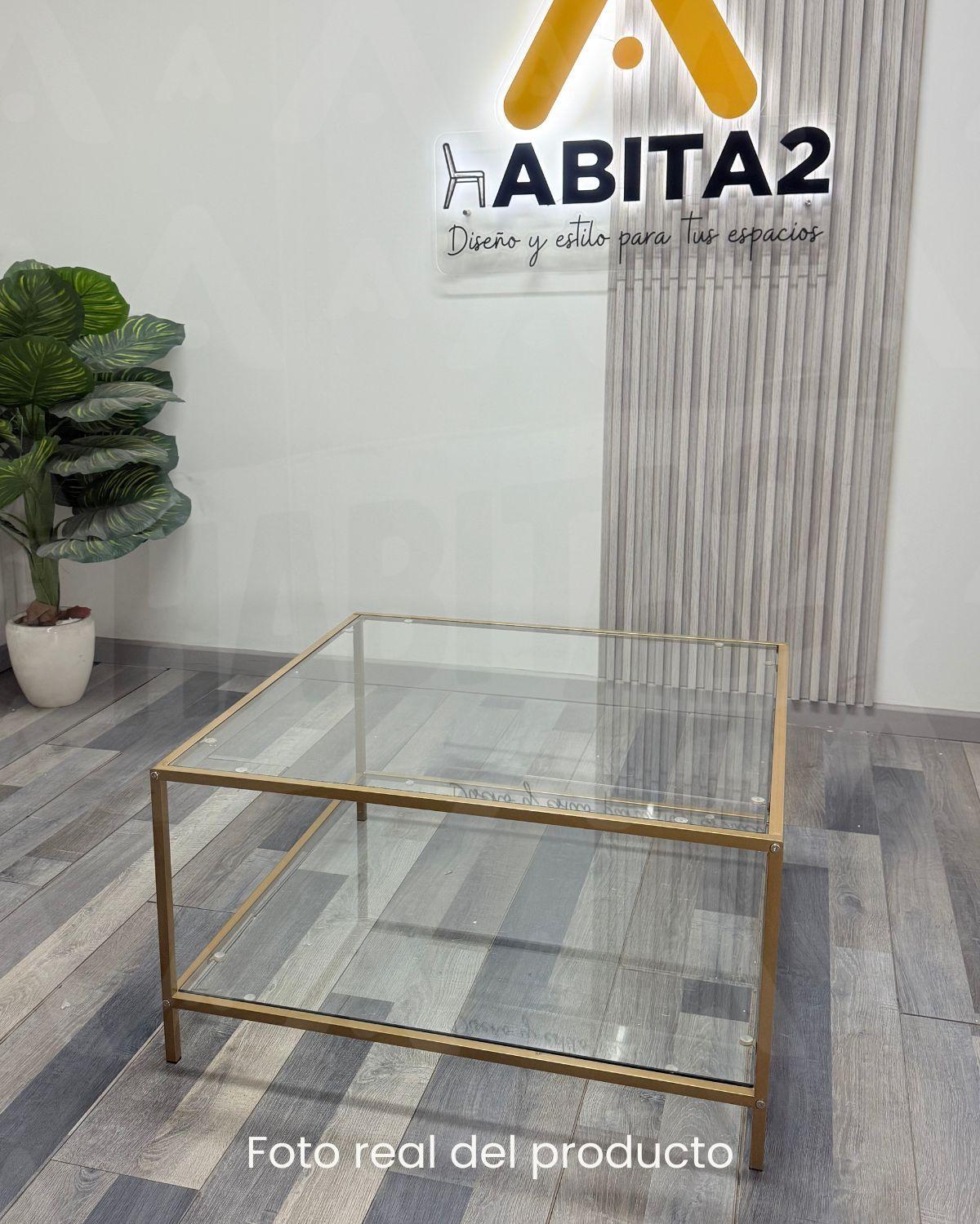 MESA DE CENTRO 80x80 VERONA VIDRIO TEMPLADO GOLDEN-4