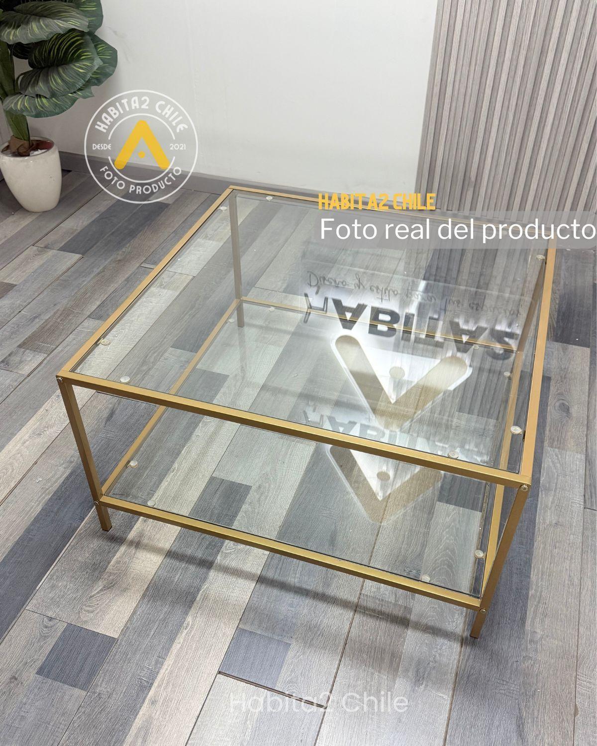 MESA DE CENTRO 80x80 VERONA VIDRIO TEMPLADO GOLDEN-5