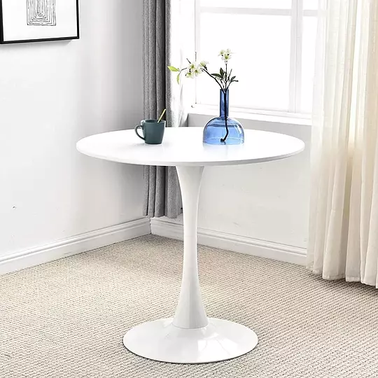 MESA REDONDA MODERNA TULIP 100CM CON BASE METALICA-1