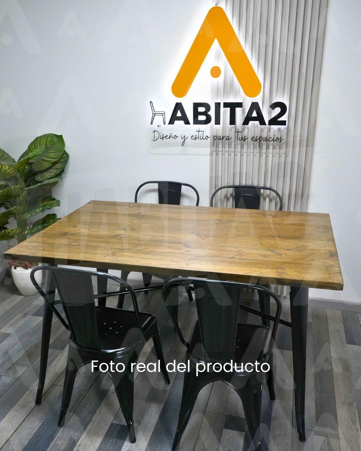 COMEDOR TOLIX RECTANGULAR 140CM CUBIERTA MADERA - 4 PUESTOS-4