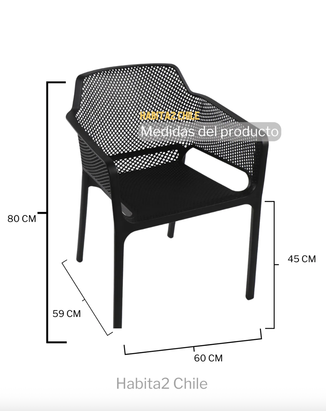 PACK 2 BUTACAS PARA EXTERIOR APILABLE TERRAZA - NEGRO-2