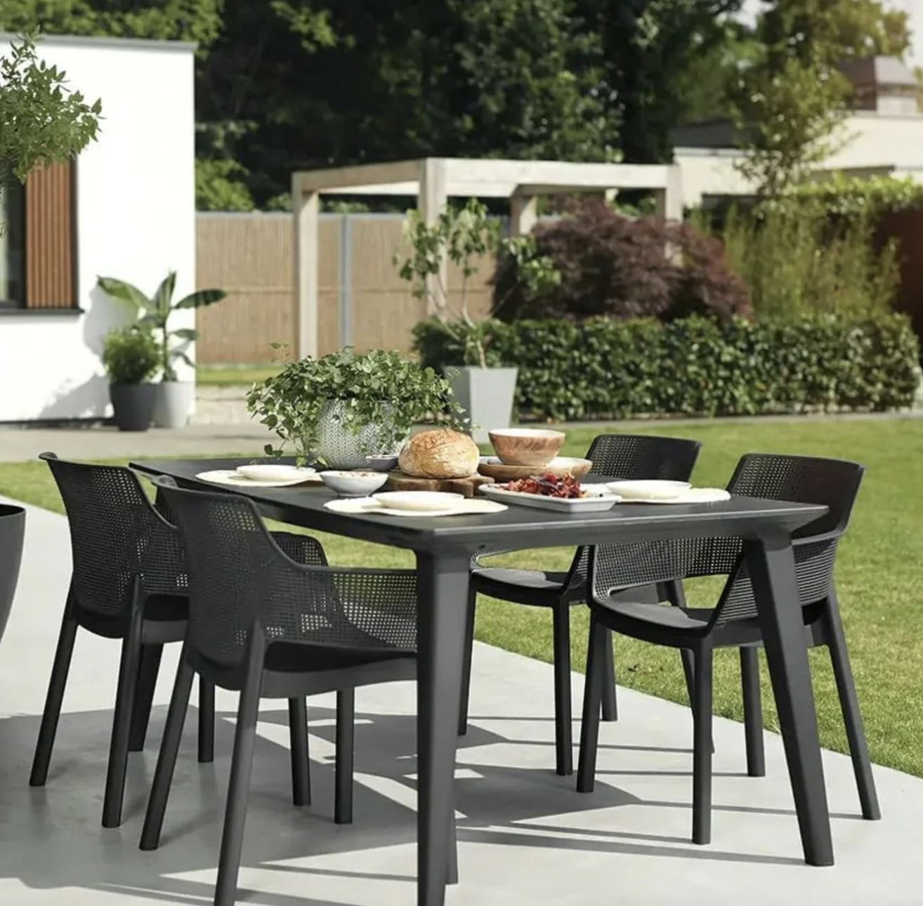 PACK 2 BUTACAS PARA EXTERIOR APILABLE TERRAZA - NEGRO-3