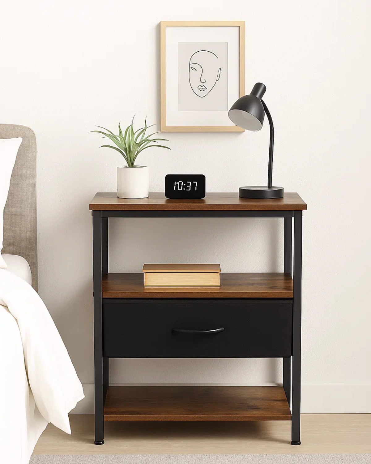 PACK 2 VELADORES INDUSTRY CON REPISA Y CAJON-2