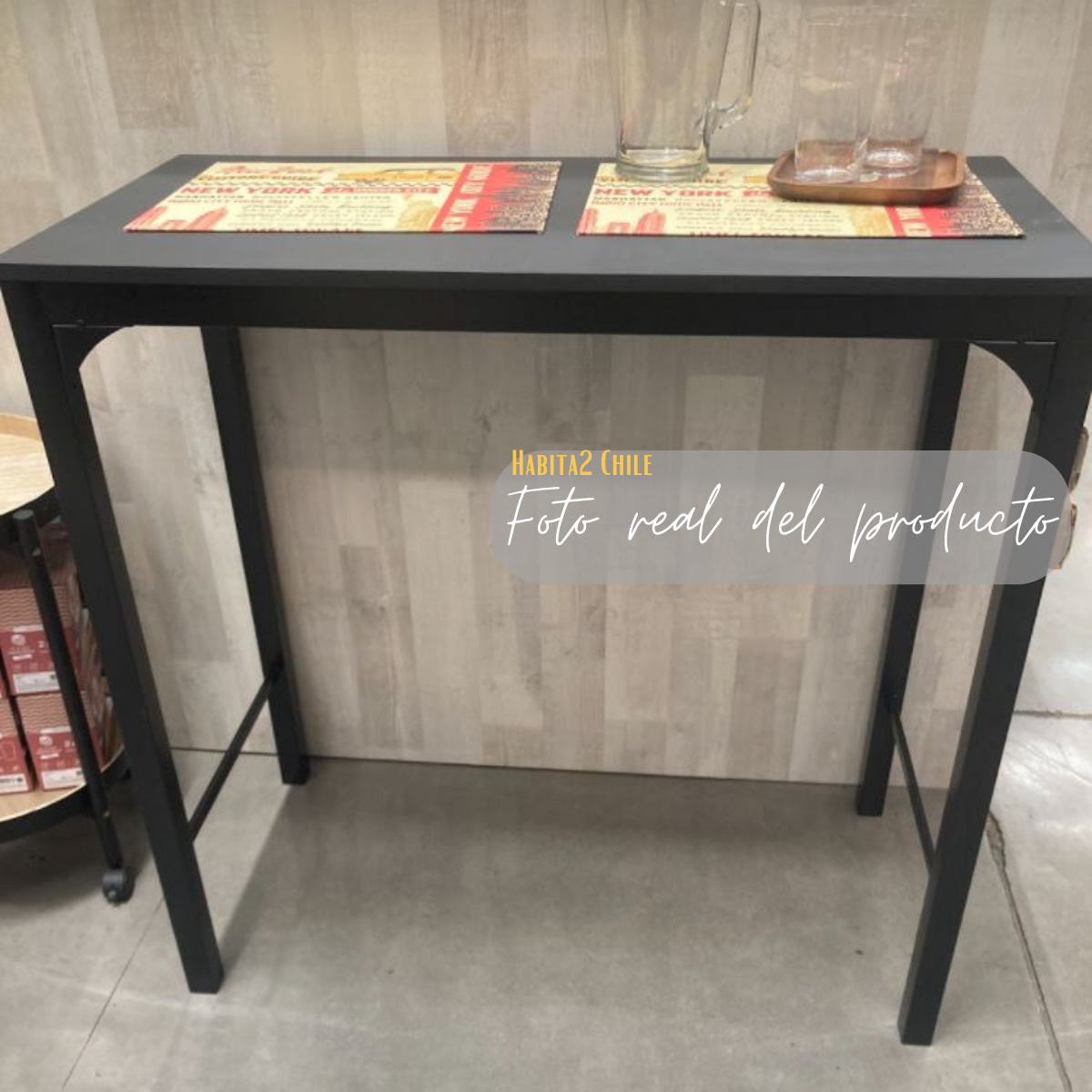 MESA DE BAR BLACK CON CUBIERTA DE MDF-2