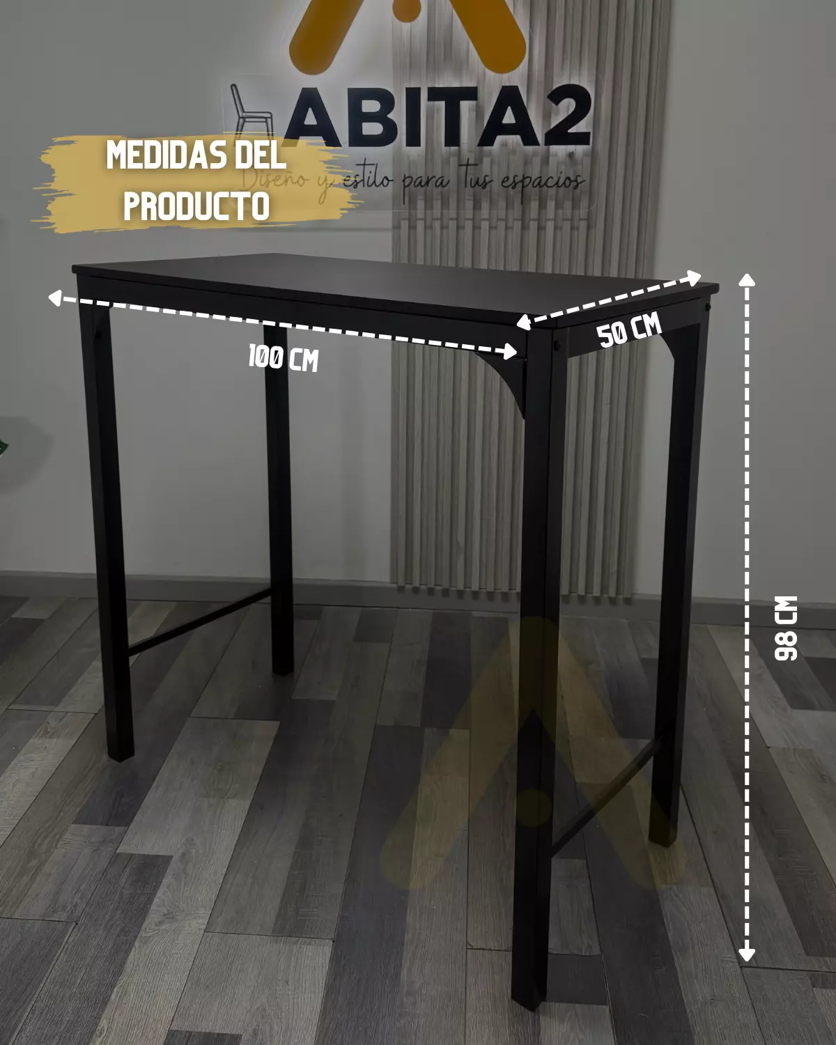MESA DE BAR BLACK CON CUBIERTA DE MDF-4