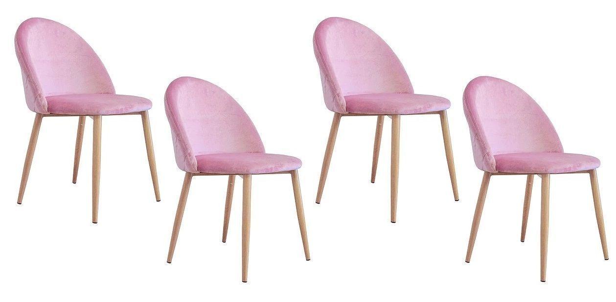 PACK 4 SILLAS PARA COMEDOR NORDIC FELPA SIMIL MADERA-0