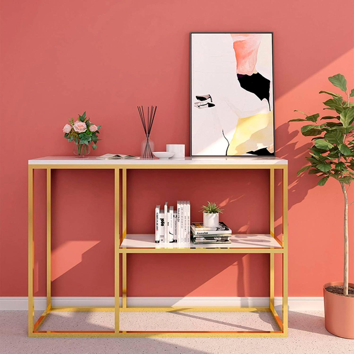 ARRIMO BLANCO WHITE DOBLE ALTURA ORGANIZADOR ELEGANTE MINIMALISTA TOPE SIMIL AMRMOL BLANCO GOLD-5