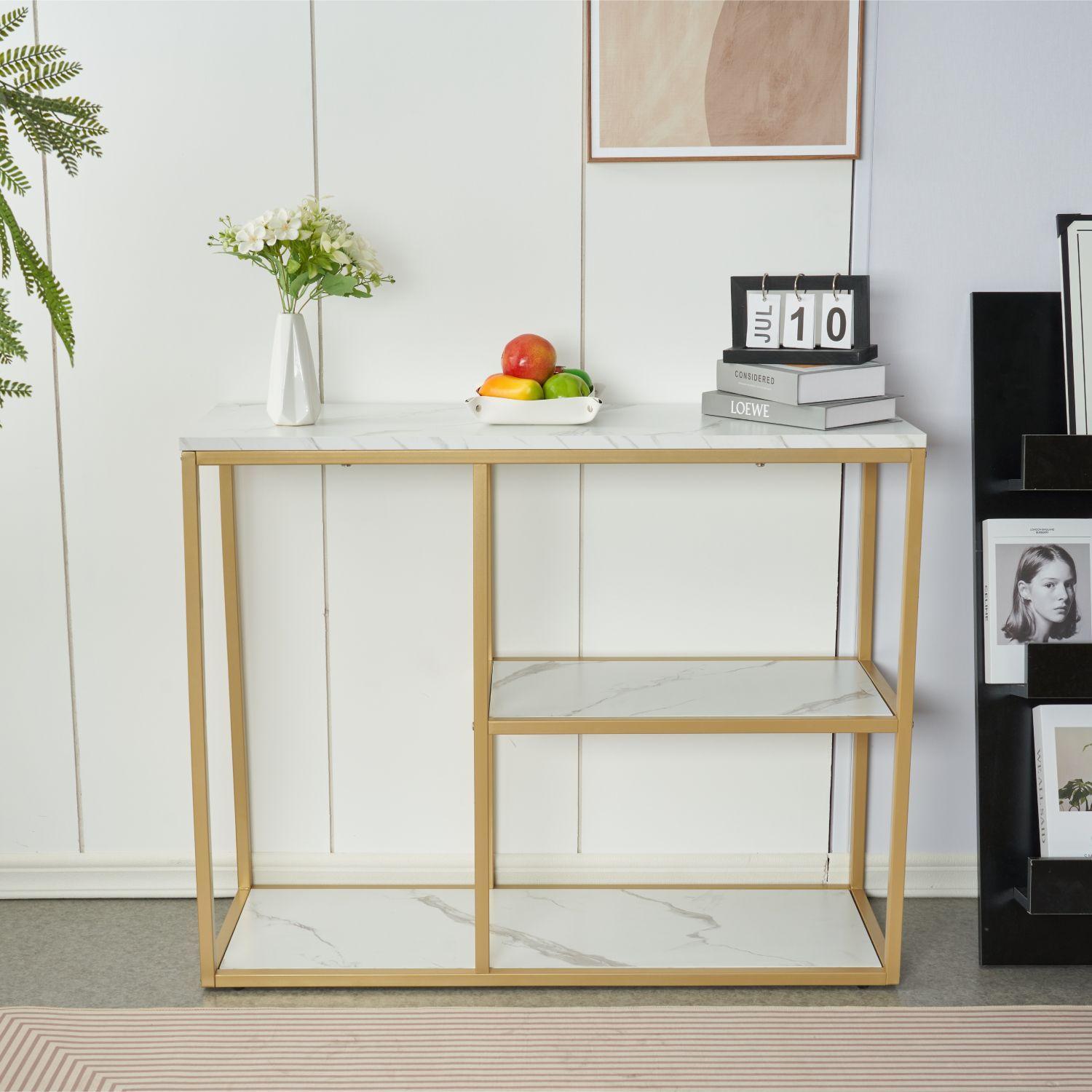 ARRIMO BLANCO WHITE DOBLE ALTURA ORGANIZADOR ELEGANTE MINIMALISTA TOPE SIMIL AMRMOL BLANCO GOLD-6