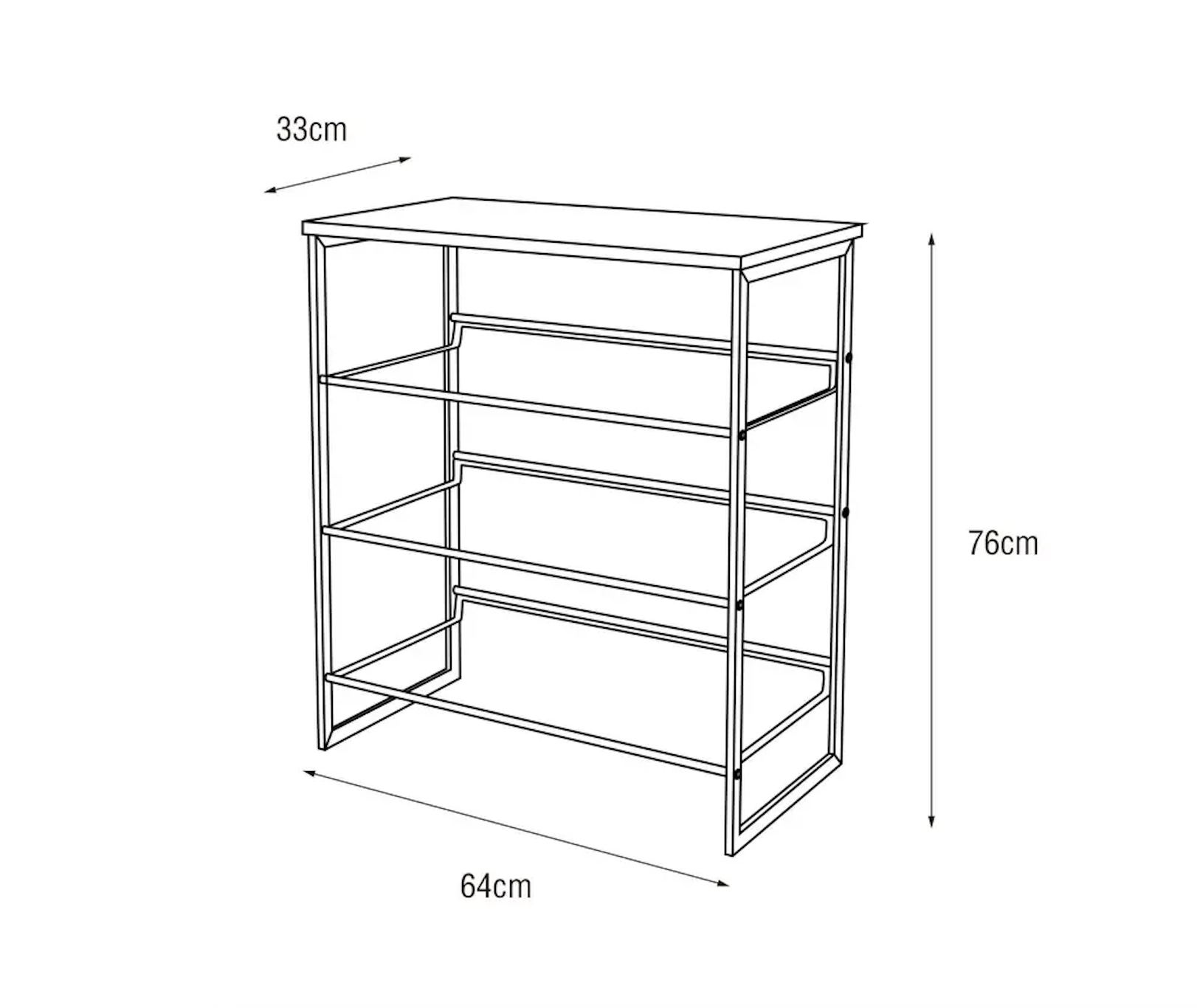 MUEBLE ZAPATERO 4 REPISAS SIMIL MADERA Y FIERRO-2
