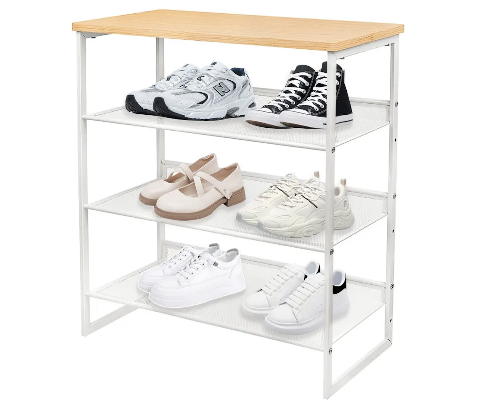 MUEBLE ZAPATERO 4 REPISAS SIMIL MADERA Y FIERRO-3