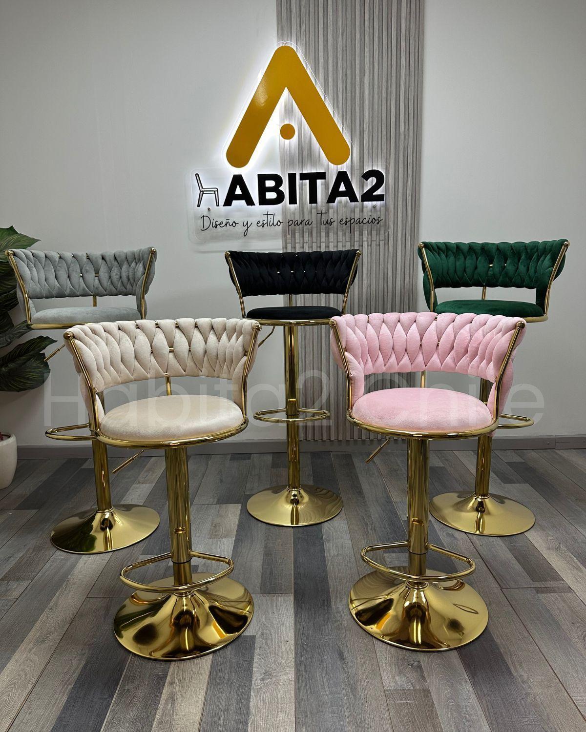 TABURETE ELEGANTE QUEEN BASE DORADA-6