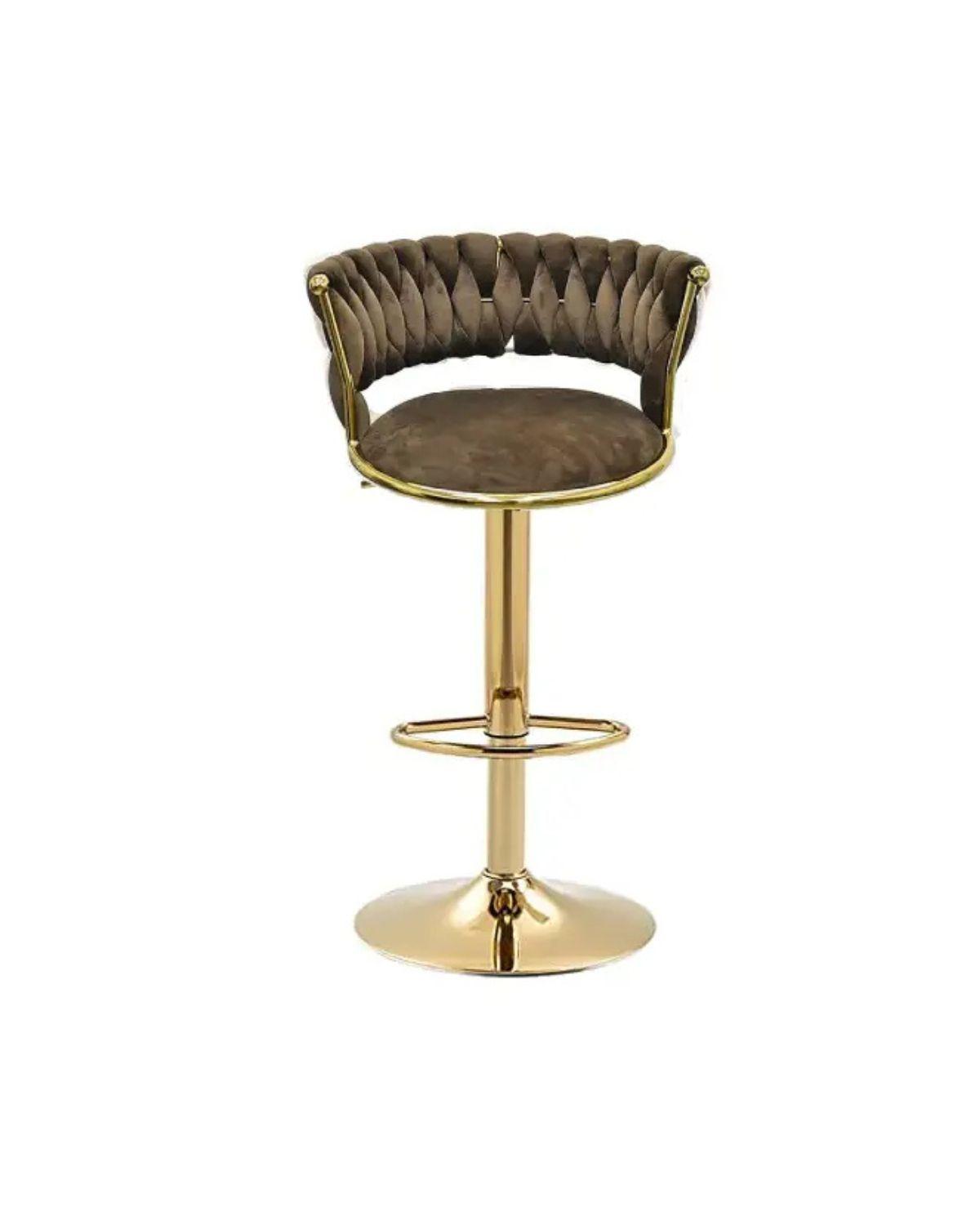 TABURETE ELEGANTE QUEEN BASE DORADA-0