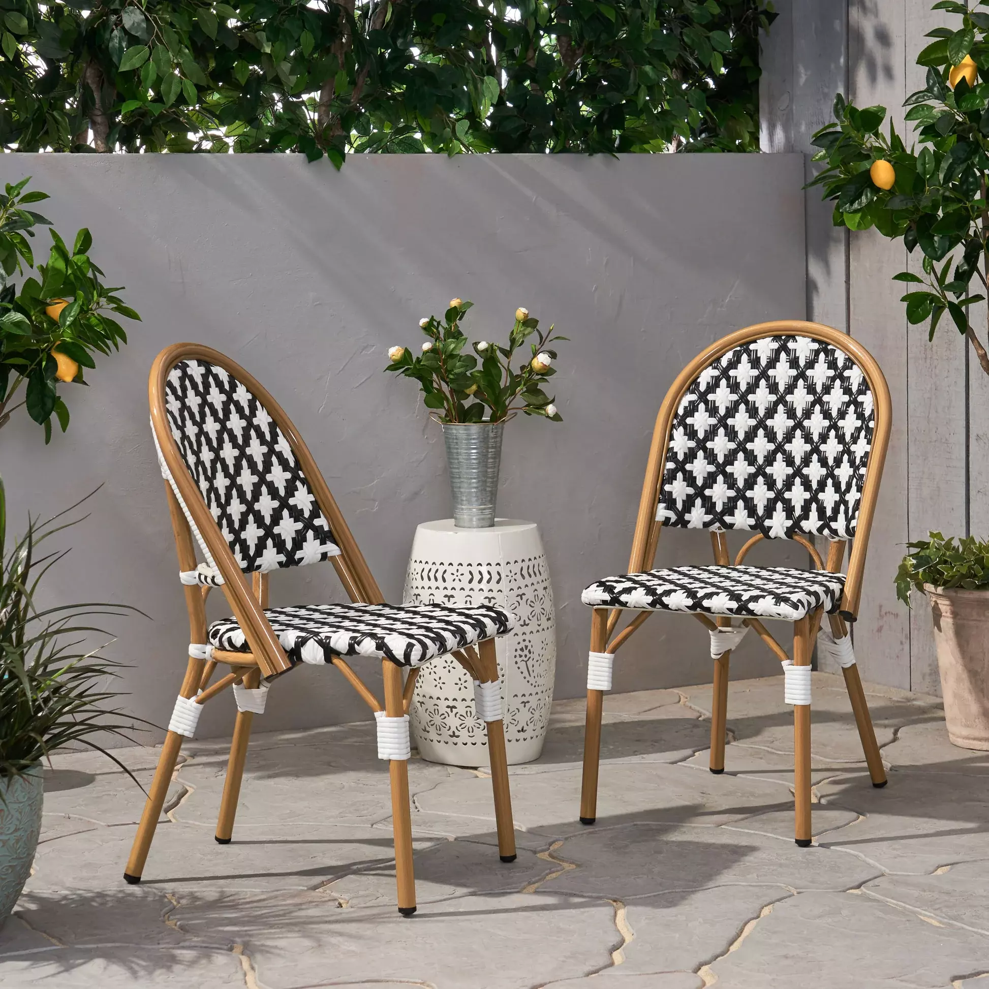 PACK 4 SILLAS DE RATTAN PARA JARDIN BISTRO-1