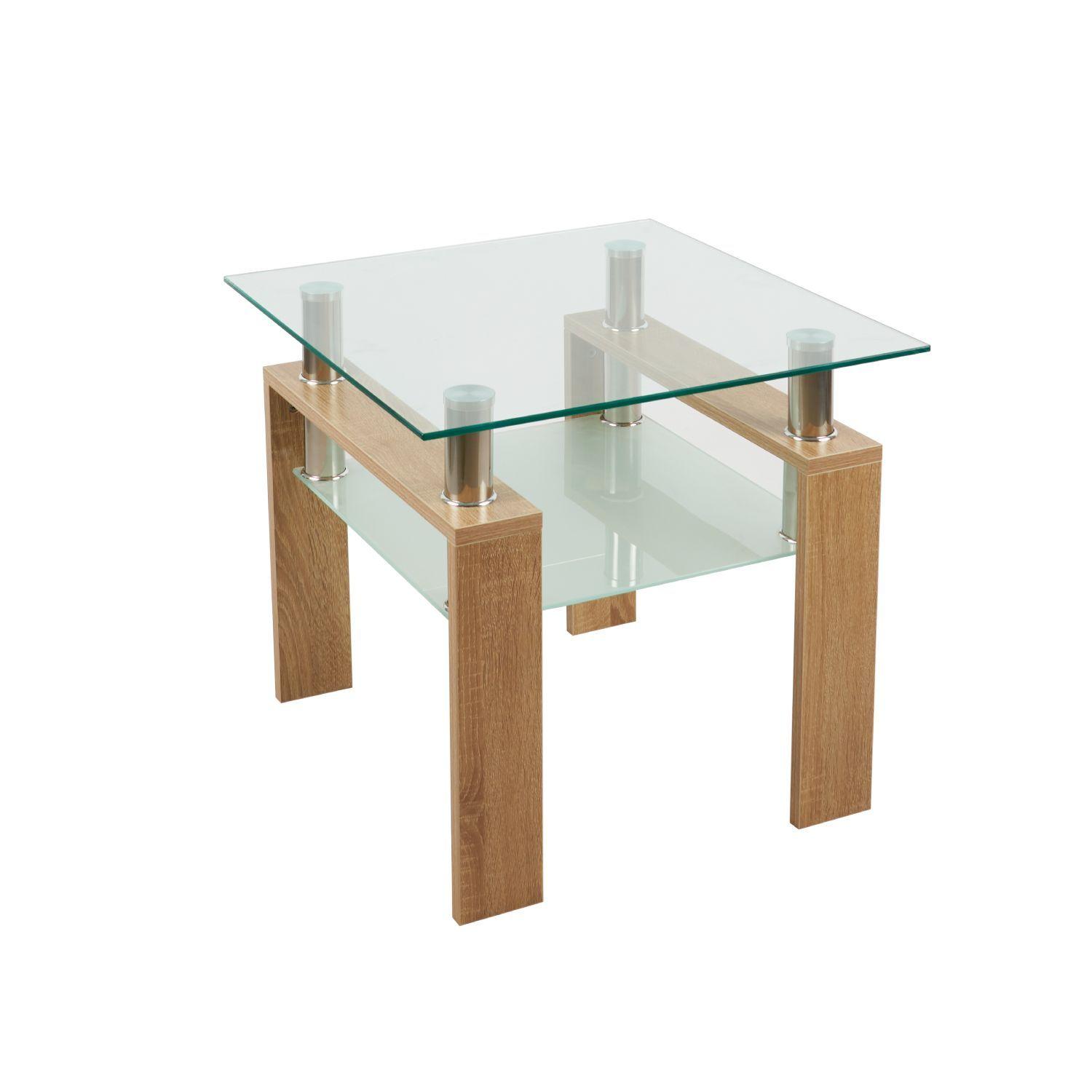 MESA LATERAL DE VIDRIO NATURAL DOBLE REPISA-0