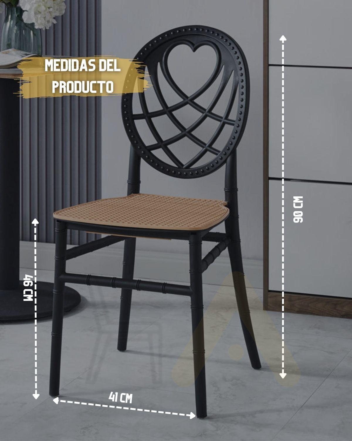 PACK 4 SILLAS PARA RESTAURANT RESISTENTES AL AGUA - AMORE-2