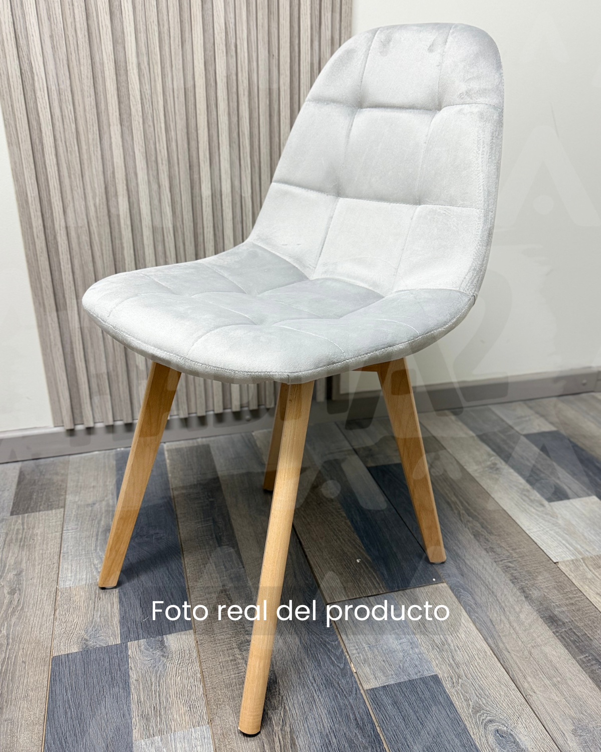SILLA PARA COMEDOR CAPITONE FELPA BASE MADERA RESISTENTE-1