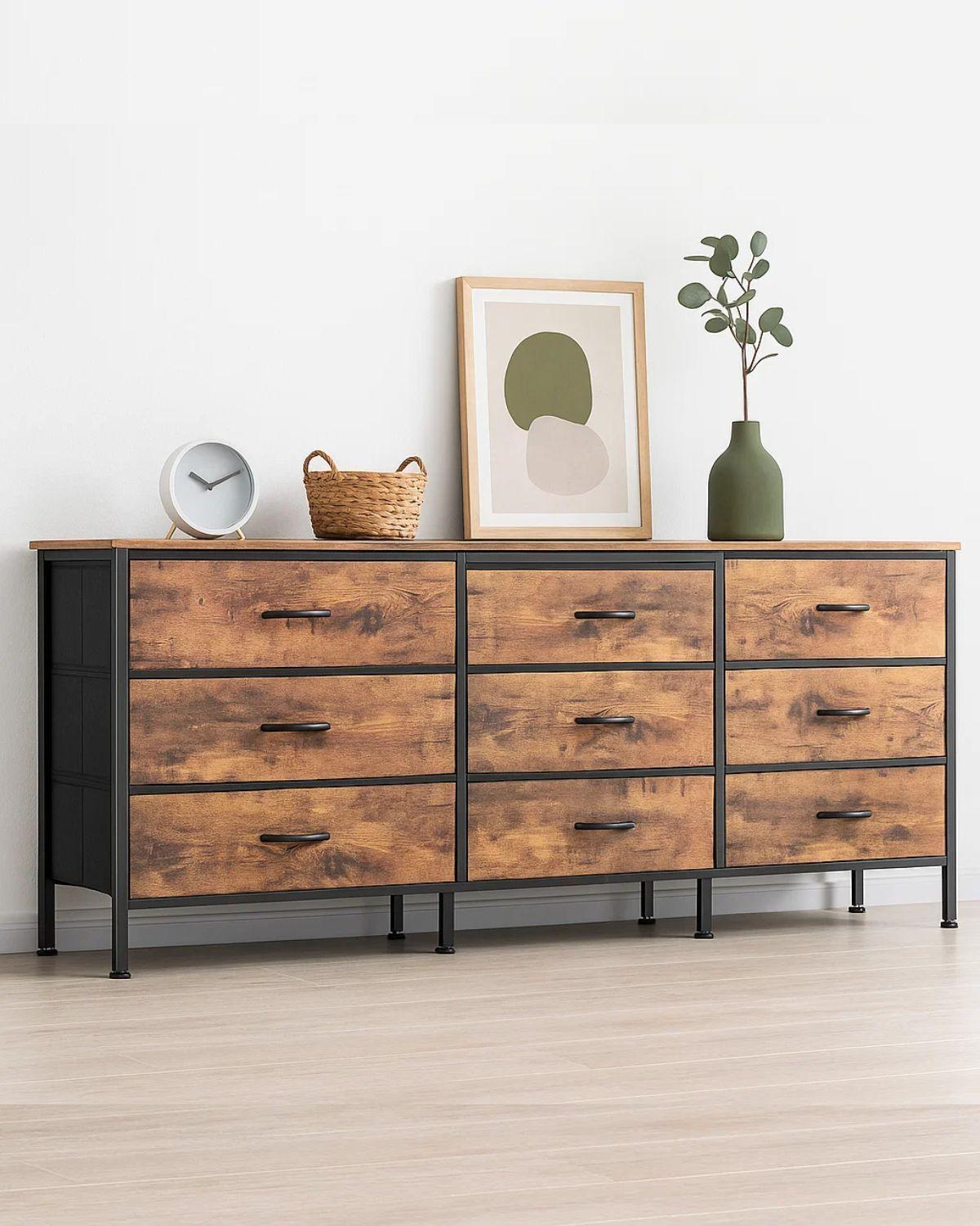 COMODA MICHAEL CON 9 CAJONES DE TELA-4