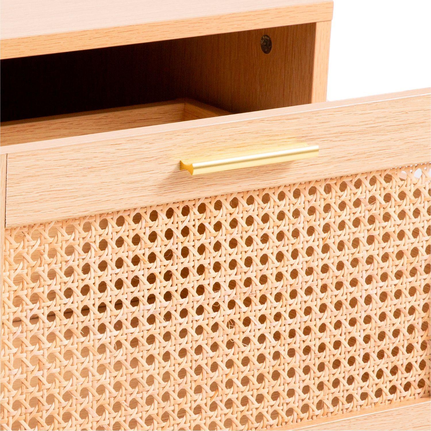 MESA DE CENTRO RUSTICA CON RATTAN Y MADERA MDF 100CM-2