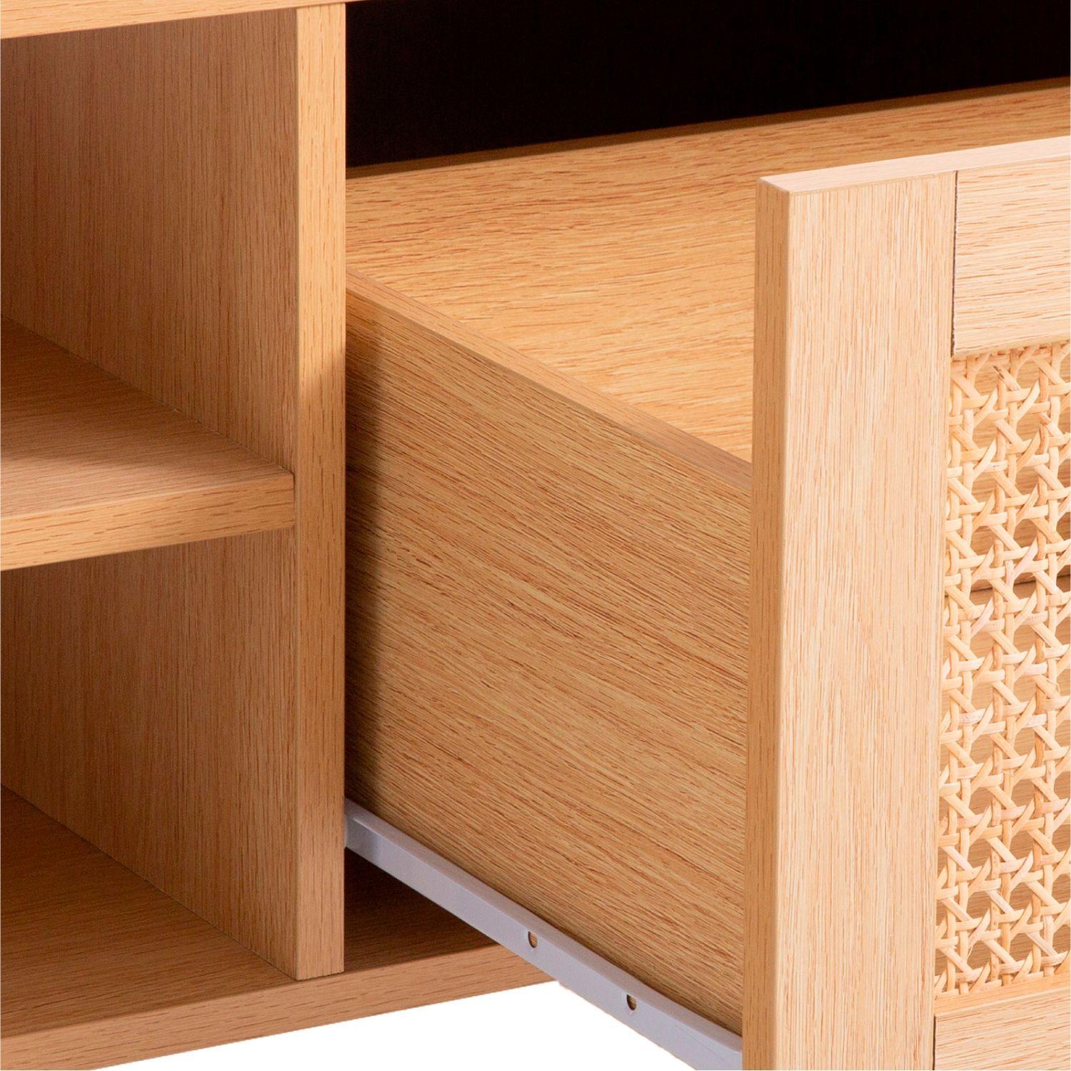 MESA DE CENTRO RUSTICA CON RATTAN Y MADERA MDF 100CM-6