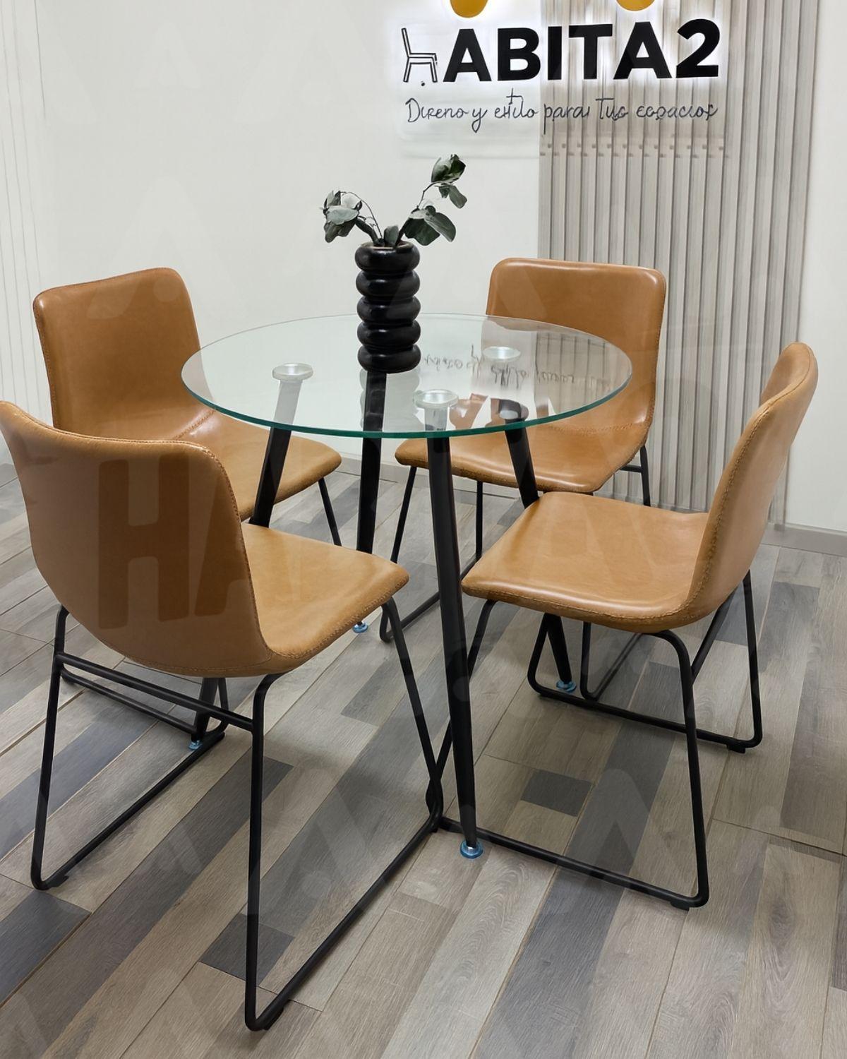 COMEDOR 4 PUESTOS LEAH MINIMALISTA 100 CM-2