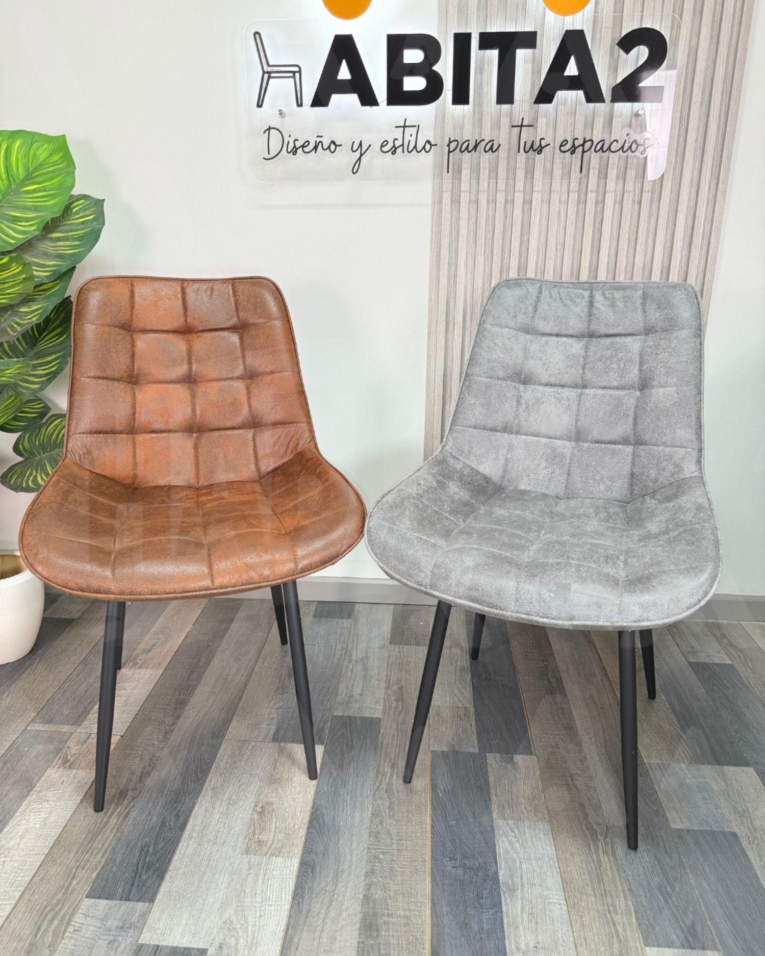 Silla Cuadro Gamuza Base Negra-2