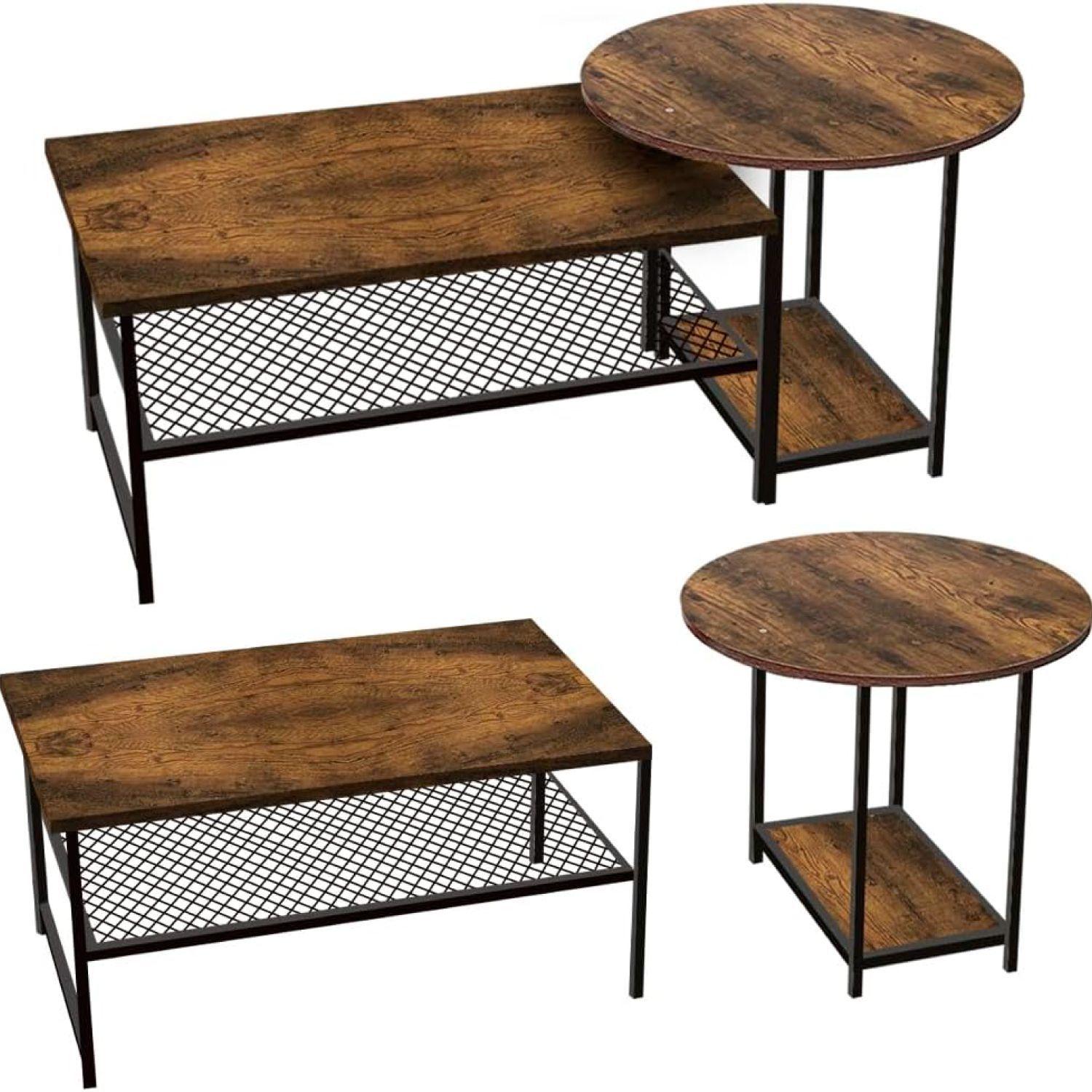 SET DE MESAS MDF REDONDA DISEÑO MODULAR-5