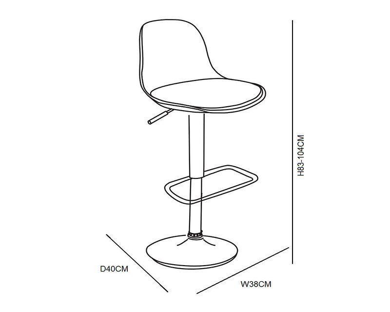 PACK 2 TABURETES DE BAR ALTURA REGULABLE ELEGANTE MOBY-3