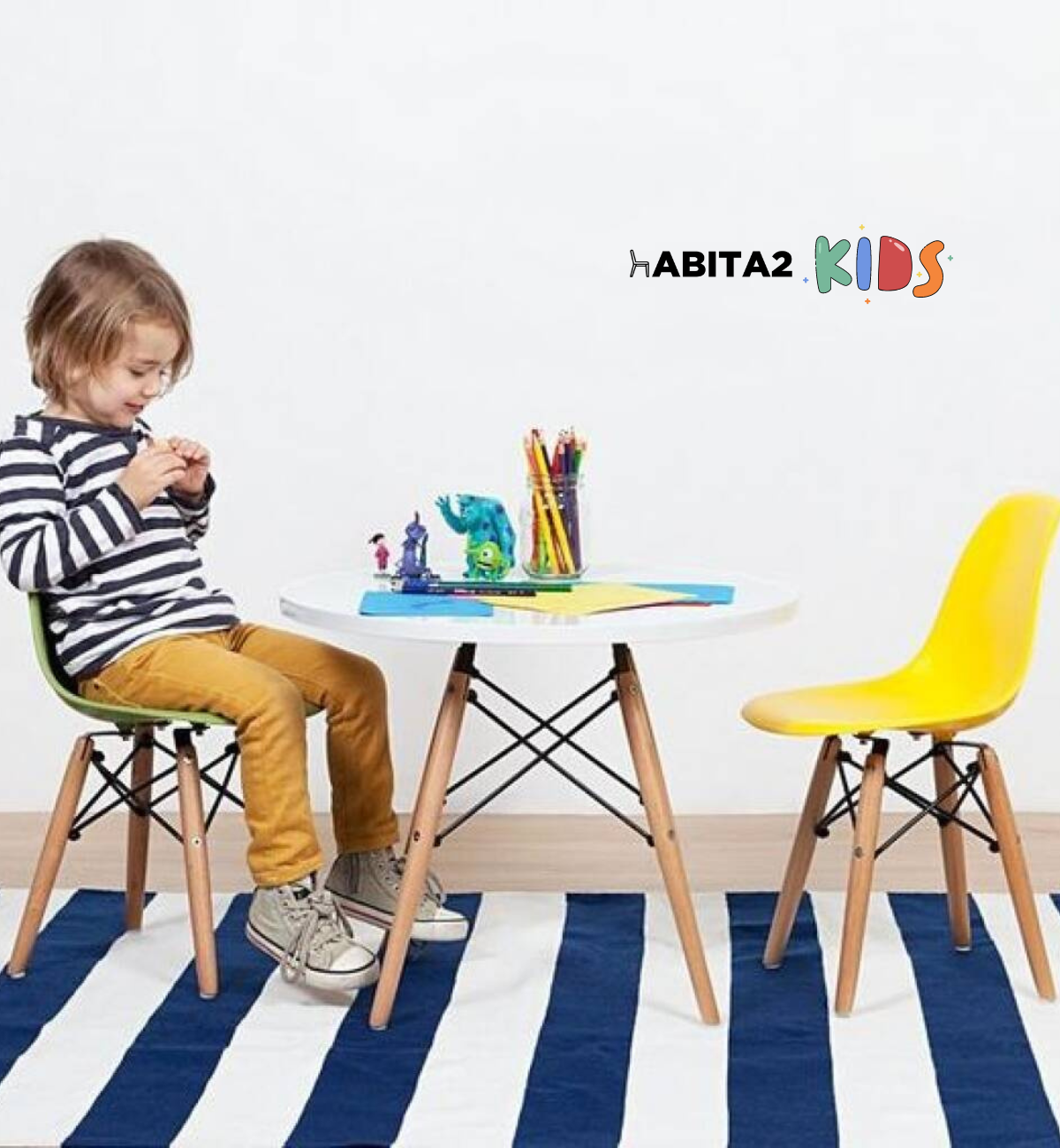 MESA PARA NIÑOS EAMES INFANTIL 60 CM BLANCA-3