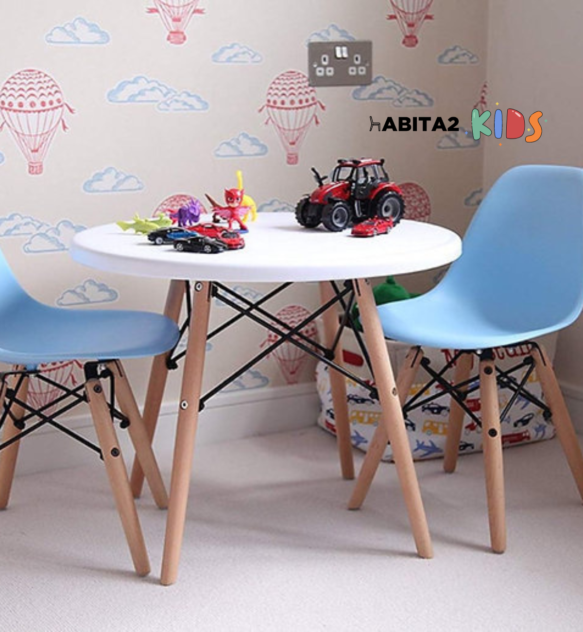 MESA PARA NIÑOS EAMES INFANTIL 60 CM BLANCA-4