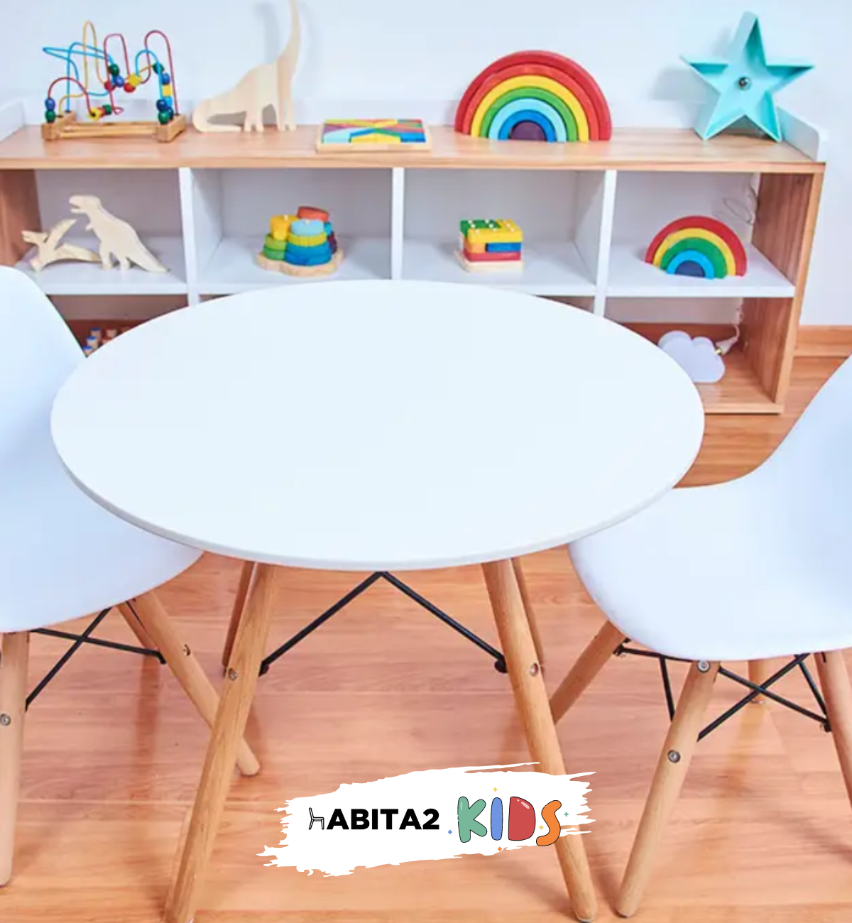 MESA PARA NIÑOS EAMES INFANTIL 60 CM BLANCA-5