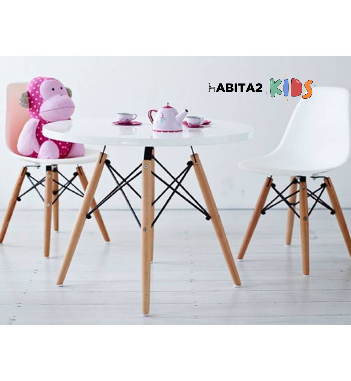 MESA PARA NIÑOS EAMES INFANTIL 60 CM BLANCA-6