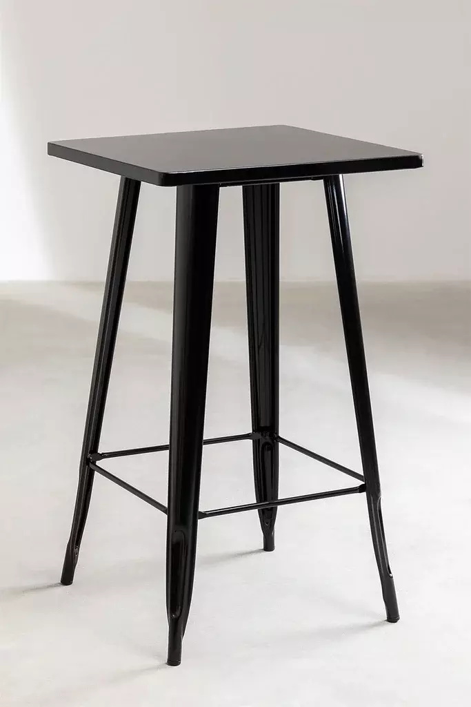 MESA DE BAR TOLIX 60X60 CUBIERTA DE MADERA   -3