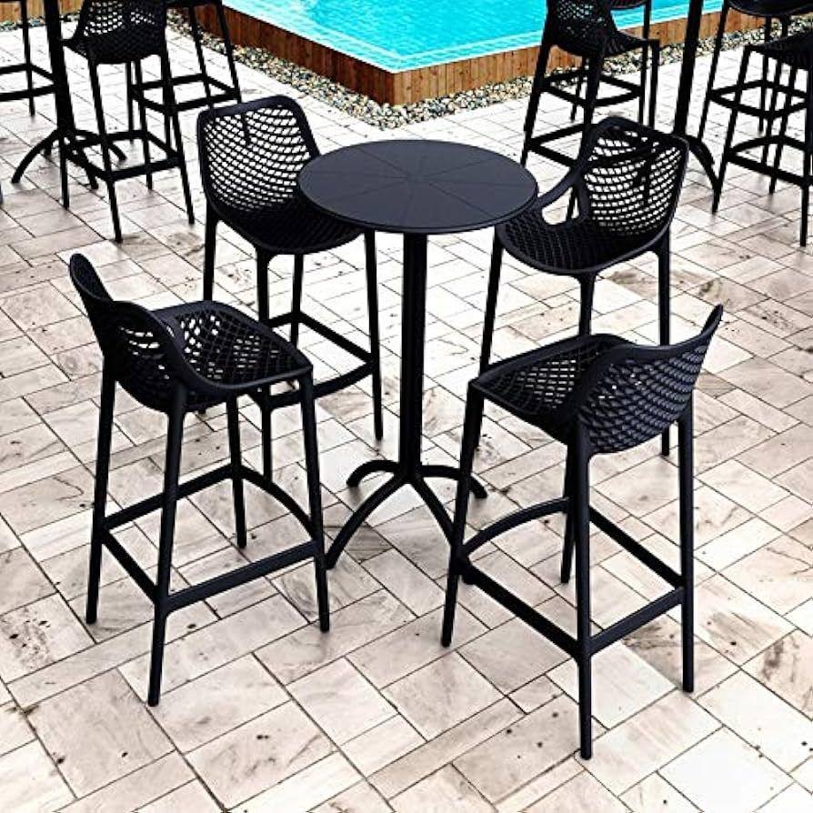 PACK 2 TABURETES CITY O PISO 65CM POLIPROPILENO RESISTENTE APOYAPIES RESPALDO ALTO-4