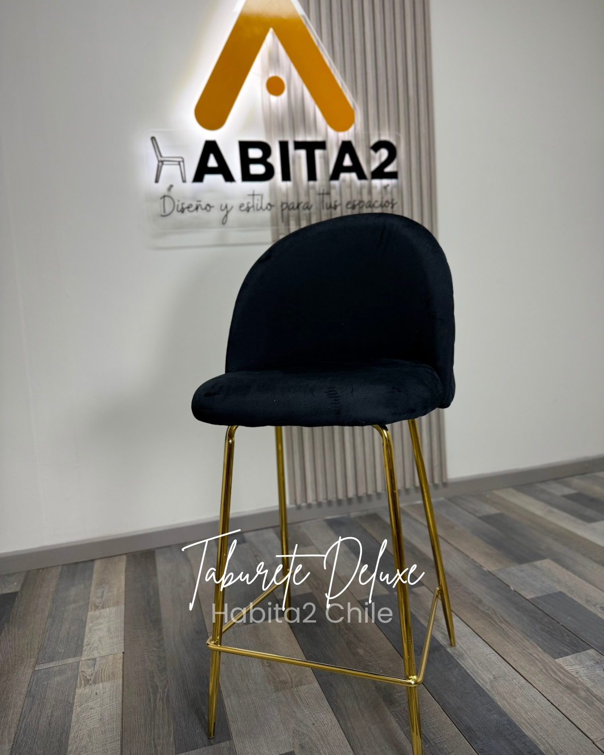 PISOS TABURETES DE BAR 66 CM DELUXE GOLD SILLA TAPIZ TERCIOPELO - 2 UNIDADES-2