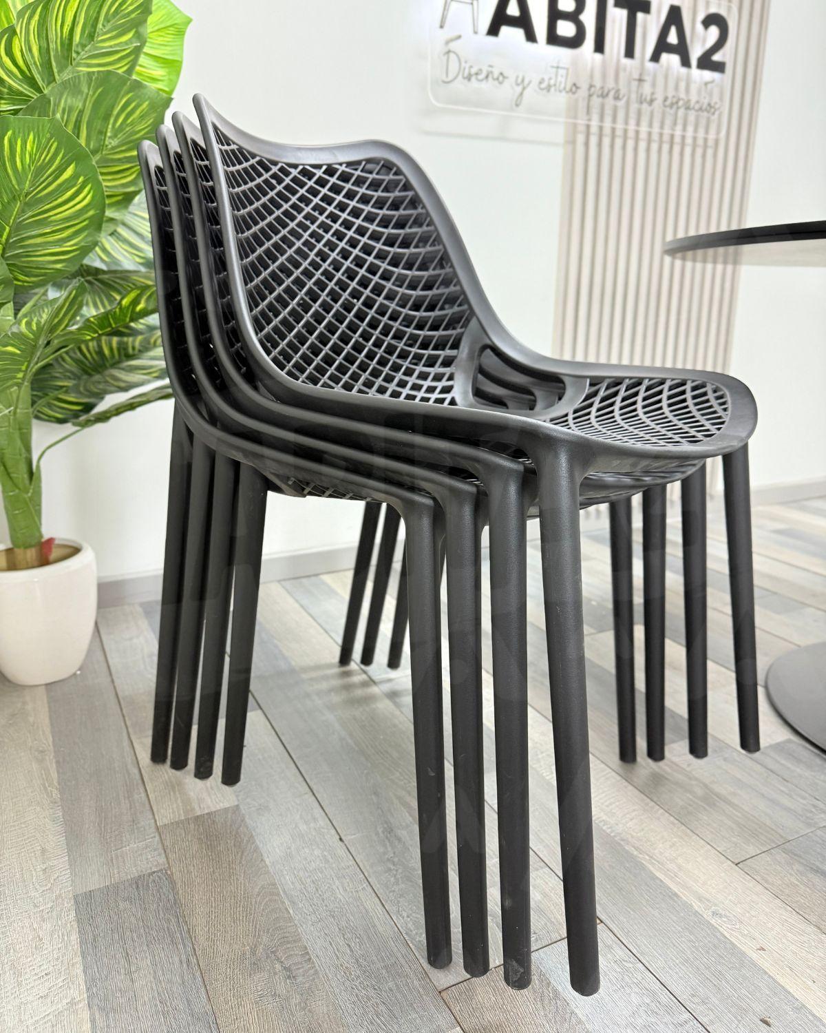 COMEDOR EXTERIOR 4 PUESTOS CITY TULIP 80 CM NEGRO-2