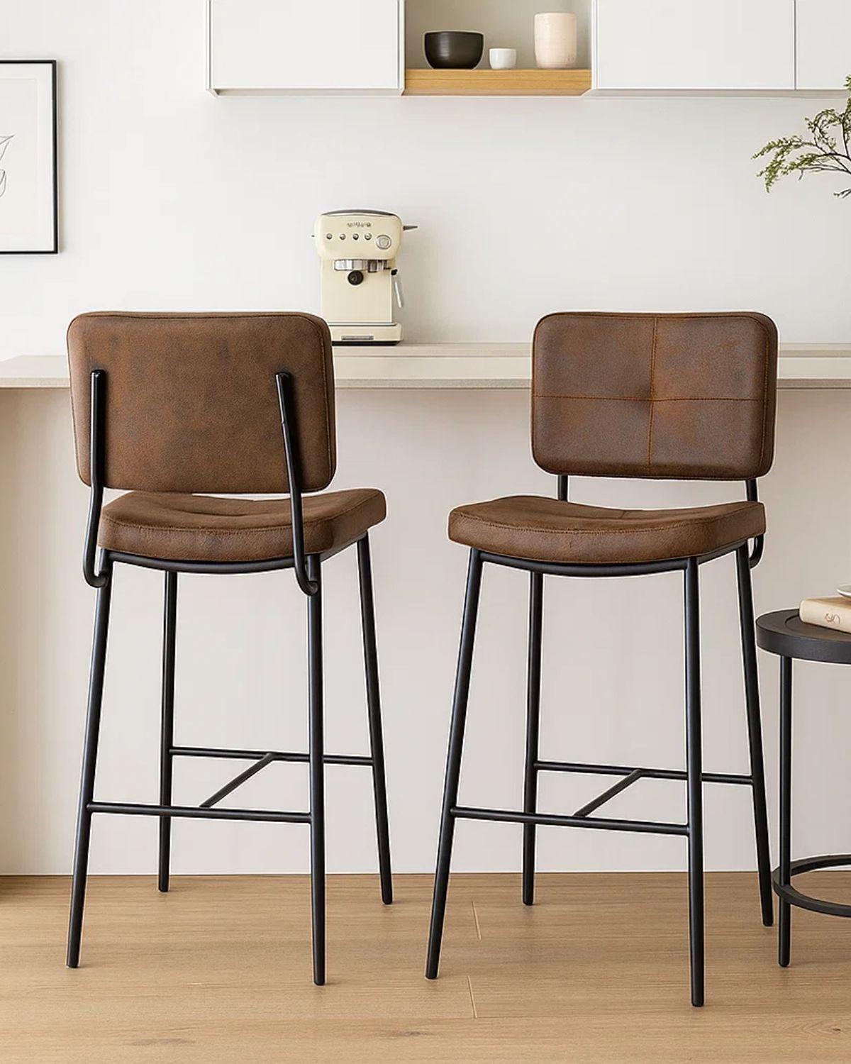 PACK 4 SILLAS 68 CM DE BAR ACOLCHADA COFFEE-2