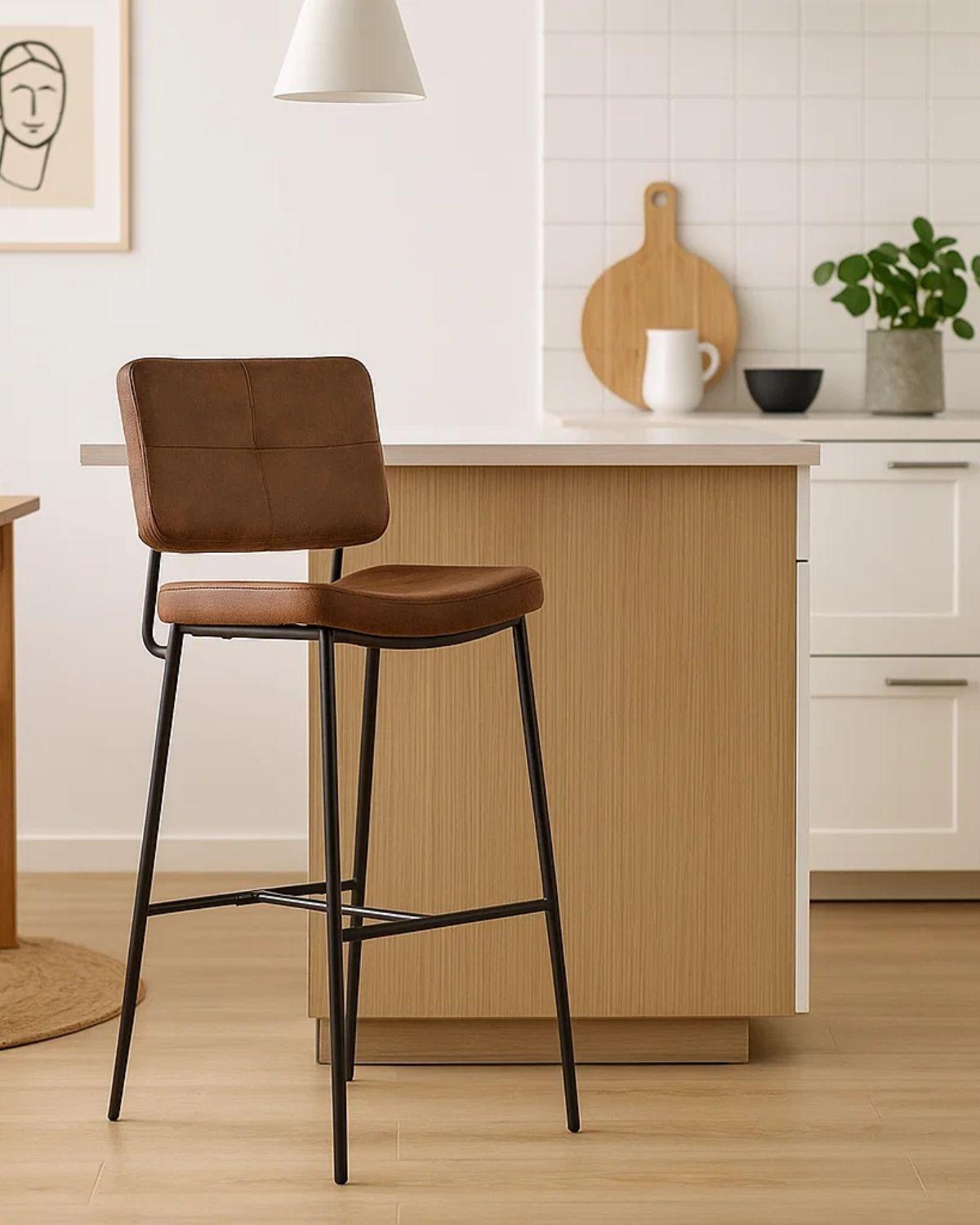 PACK 4 SILLAS 68 CM DE BAR ACOLCHADA COFFEE-3