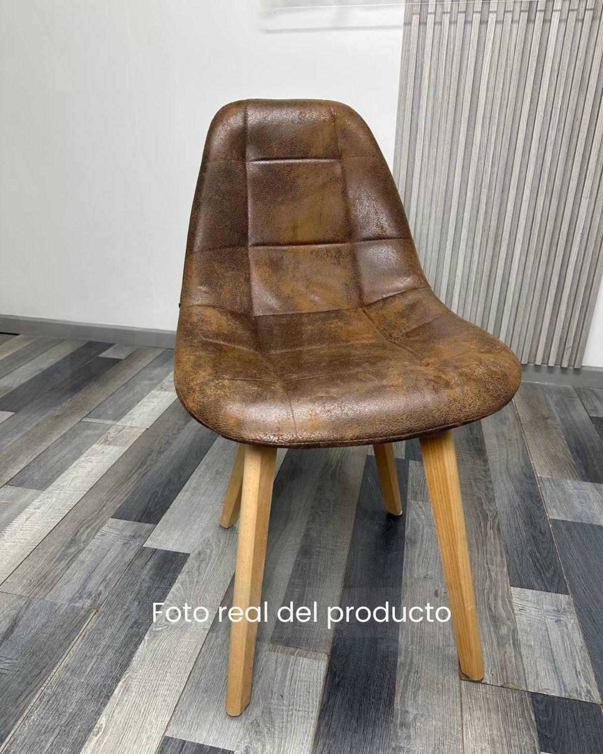 PACK 4 SILLAS CAPITONE TAPIZADA GAMUZA ESTRUCTURA MADERA-3