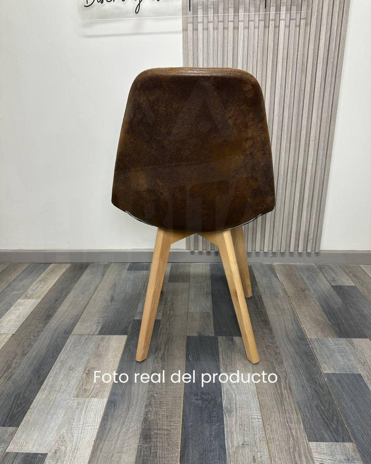 PACK 4 SILLAS CAPITONE TAPIZADA GAMUZA ESTRUCTURA MADERA-5