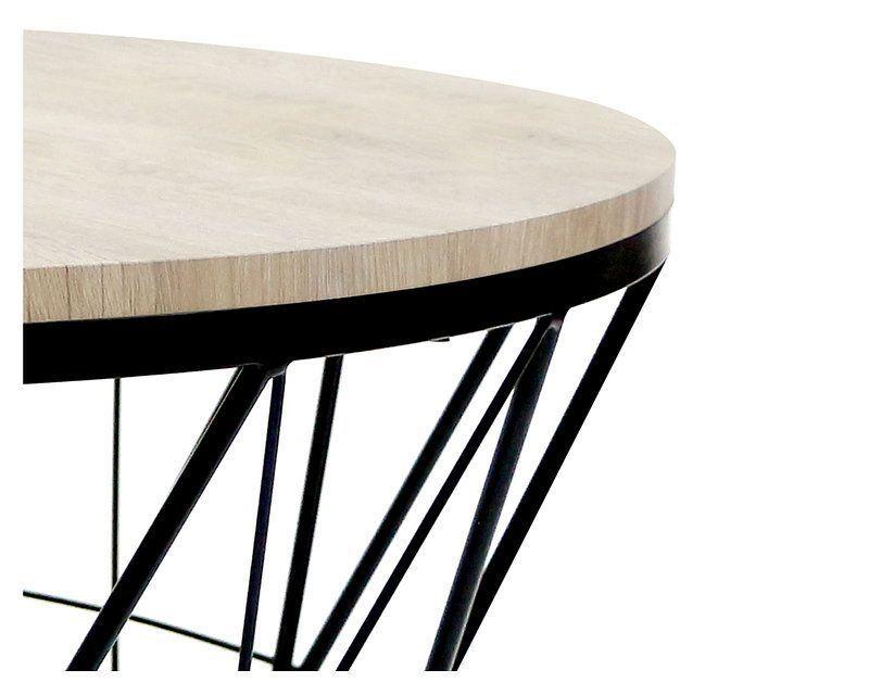 MESA DE CENTRO ENREJADA 80CM MICA CON TOPE MDF COLOR MADERA NATURAL-2