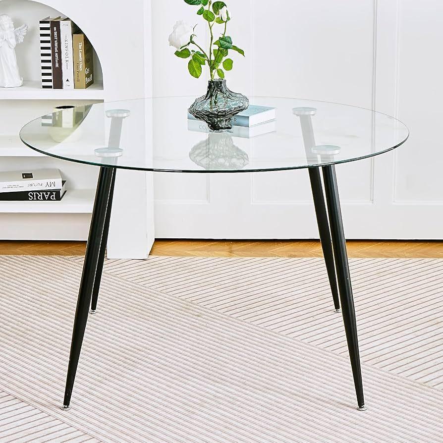 MESA REDONDA DE VIDRIO 100CM MINIMALISTA-2