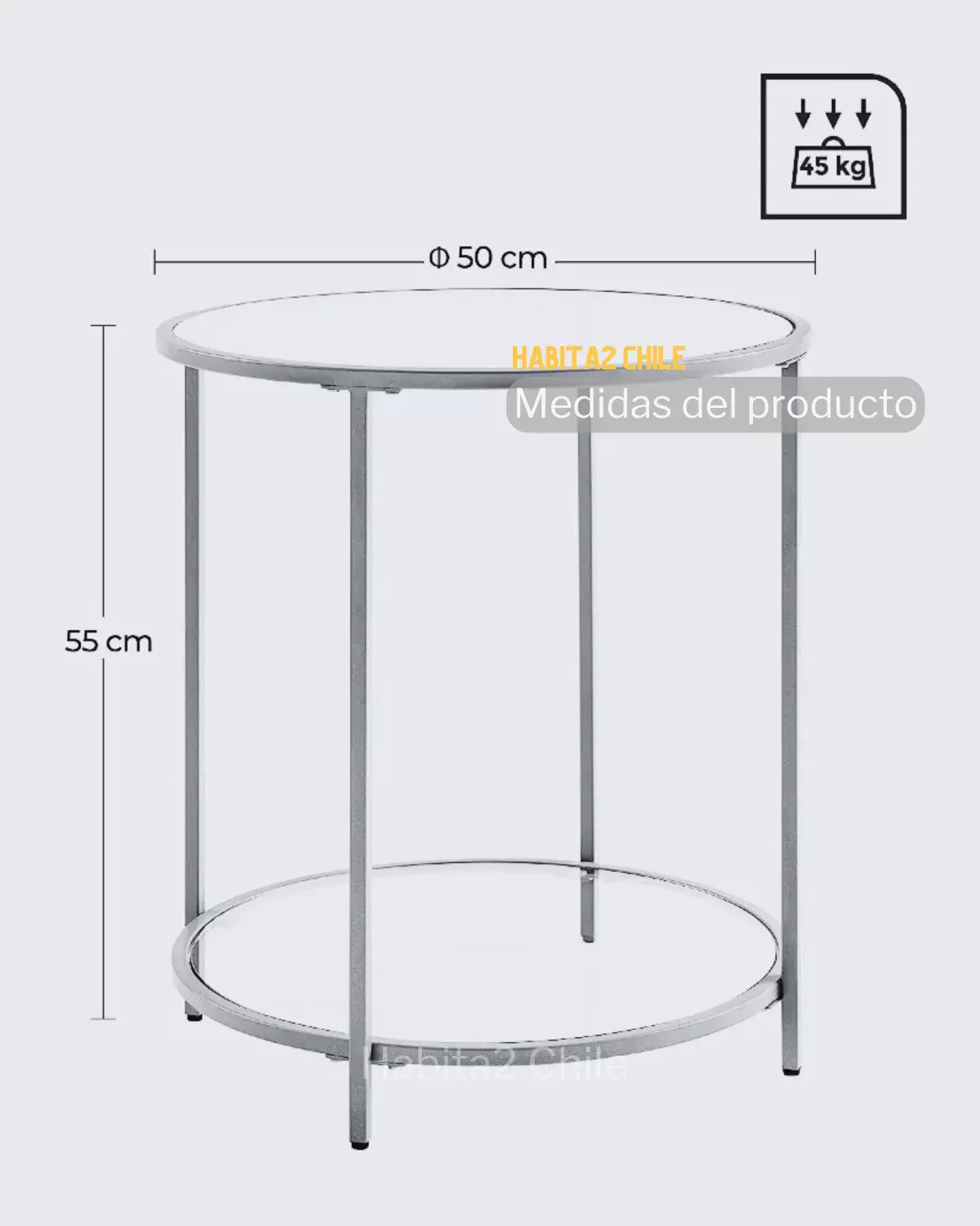 MESA DE CENTRO LIGERA 50 CM GOLDEN REDONDA-2